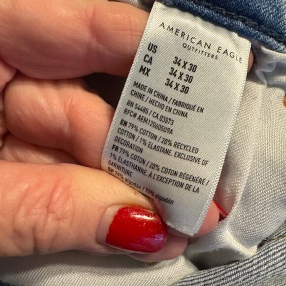 ❤️ AMERICAN EAGLE FLEX RELAXED SLIM JEANS MEN'S 34 x 30 #D - Picture 9 of 9